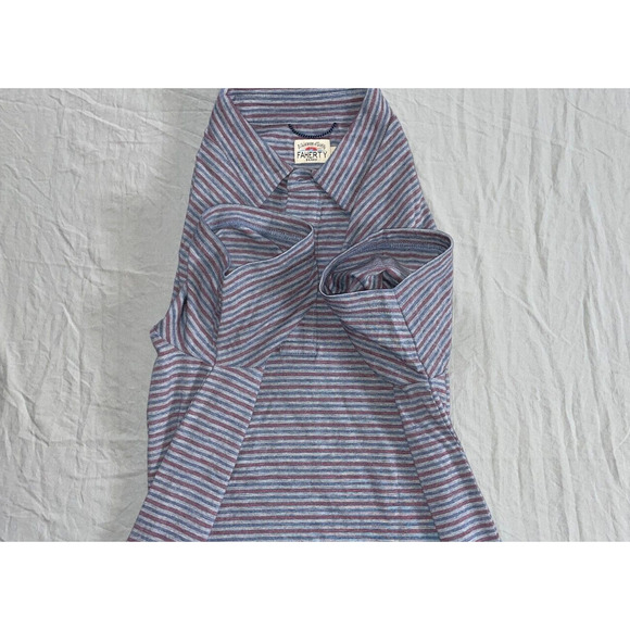 Faherty Men's Movement Short Sleeve Polo Shirt in Sundown Stripe. Size S, EUC!! - Picture 5 of 7